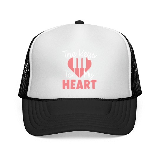 The Keys To My Heart Piano Player Musician Music Trucker Caps