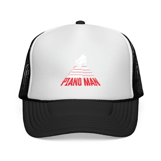 Piano Man Musician Musical Instrument Pianist Trucker Caps