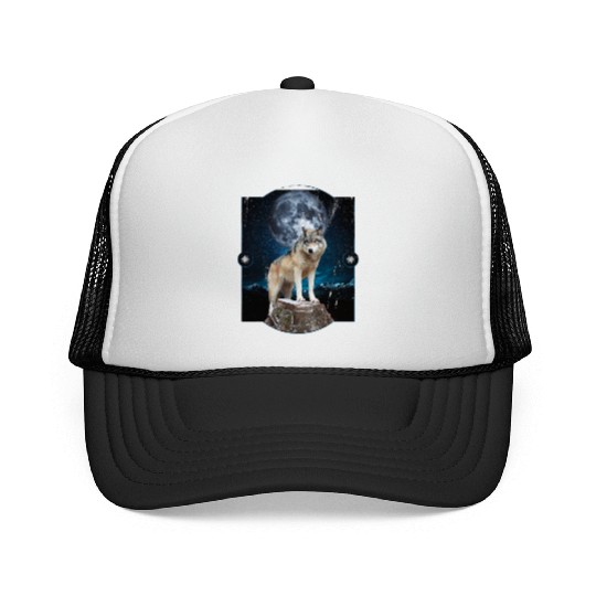 Wolf Moon Forest Wolves Nature Nature Liever Full Trucker Caps