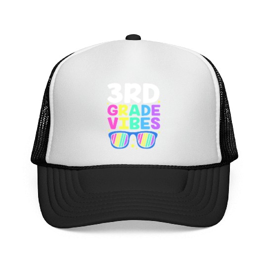 3rd Grade Vibes Back To School Third Grade Trucker Caps