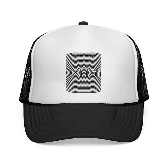 OMG optical illusion op art black lines Trucker Caps