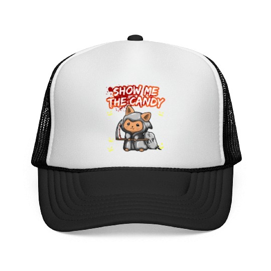 Show Me The Candy Halloween Costume Trick Or Treat Trucker Caps