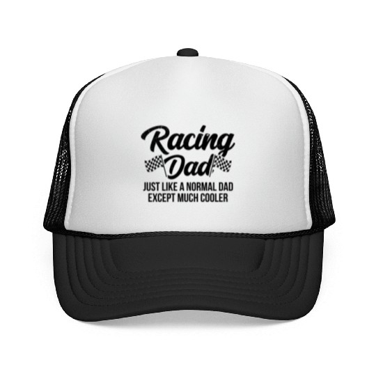 Pit Crew Checkered Flag Car Racing Dad Trucker Caps