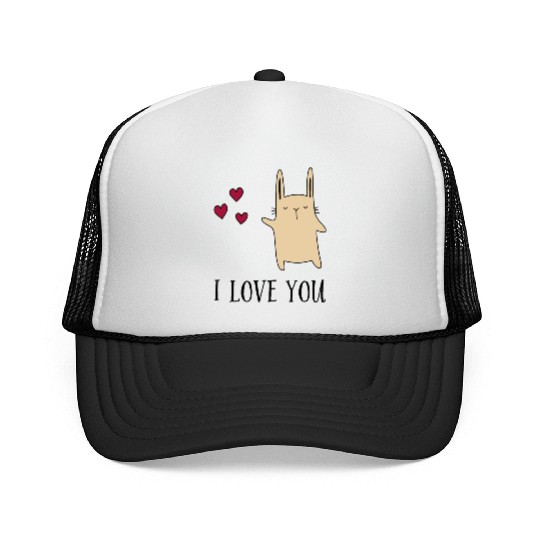 i love you Trucker Caps