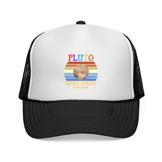 pluto never Forget light Trucker Caps