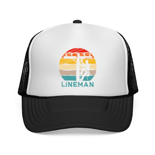 Lineman Retro Vintage Trucker Caps
