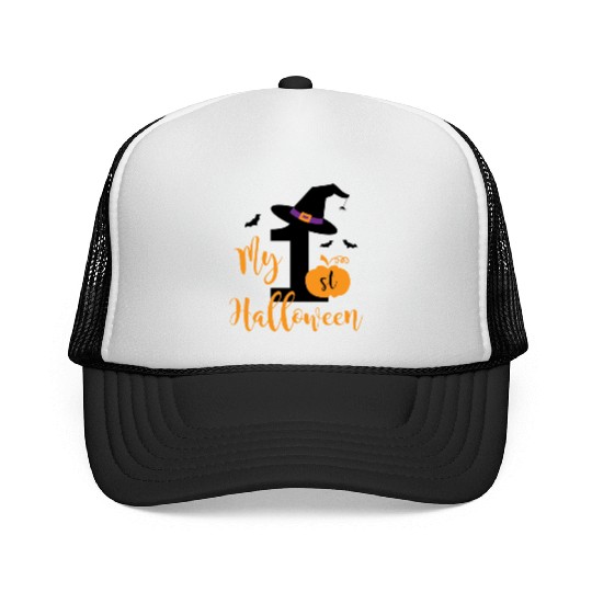 My 1st Halloween Witches Hat Newborn Birthday Trucker Caps