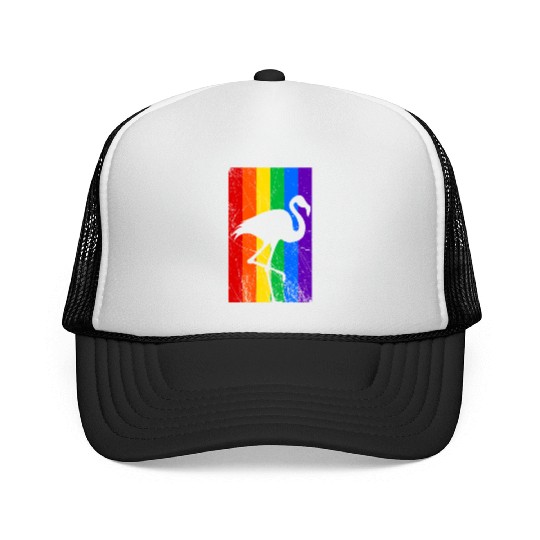 LGBT Flamingo Rainbow Flag Trucker Caps
