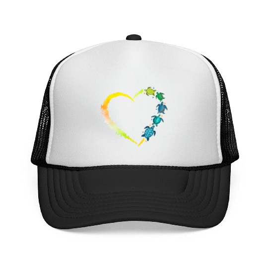 Sea Turtle Heart Animal Lover Trucker Caps