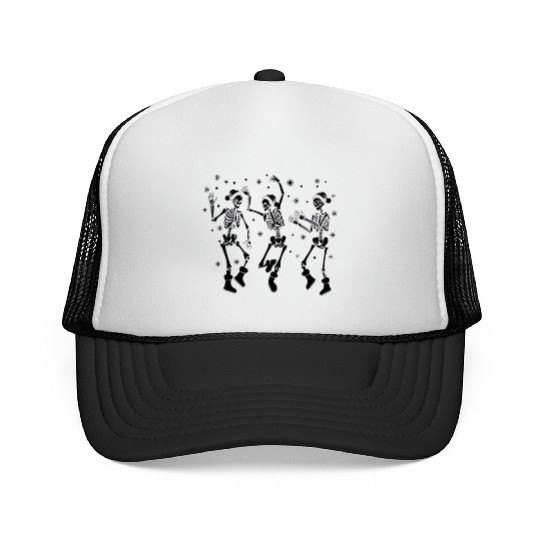 Halloween Party Dancing Skeleton Trick or treat Trucker Caps