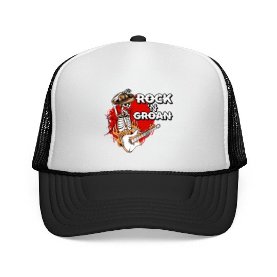 Halloween Cowboy Skeleton Rocker Hand Rock Trucker Caps