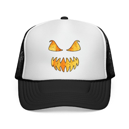 Retro Jack O Lantern Scary Carved Pumpkin Face Trucker Caps