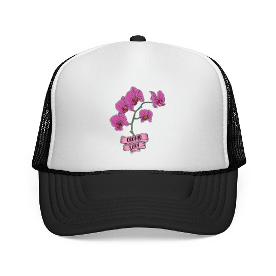 Orchid Plant Lady Cartoon Trucker Caps