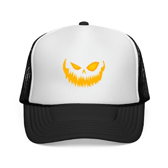 Jack O Lantern Spooky Pumpkin Face Halloween Trucker Caps