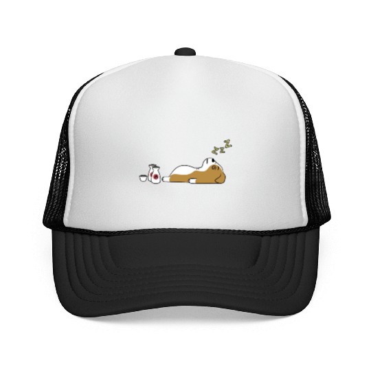 English Bulldog Sake Drunk Trucker Caps