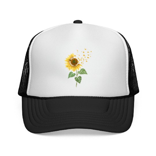 Sunflower Birds Cute Floral Birdwatching Trucker Caps