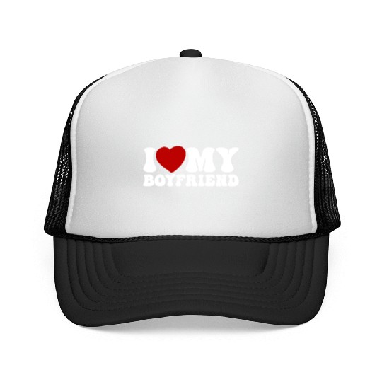 i love my boyfriend Trucker Caps