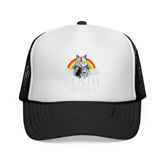 Death Metal Rock Satan Cat For Concerts Festivals Trucker Caps