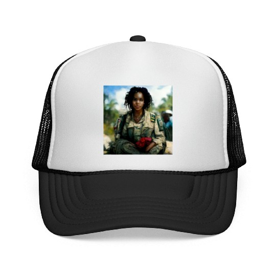 Beautiful US army combat medic painting Trucker Caps