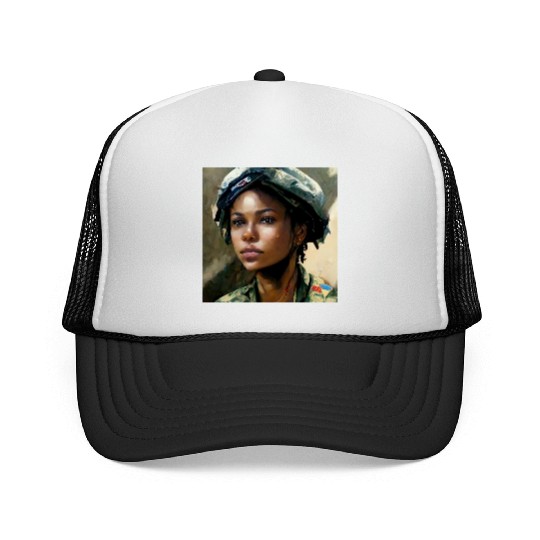 Beautiful US army combat medic painting Trucker Caps