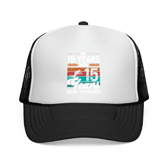 33 Birthday Idea Scuba Diving 33 Year Old Diver Trucker Caps