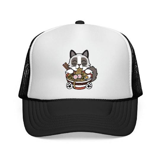 Ragdoll Cat Ramen Noodles Trucker Caps