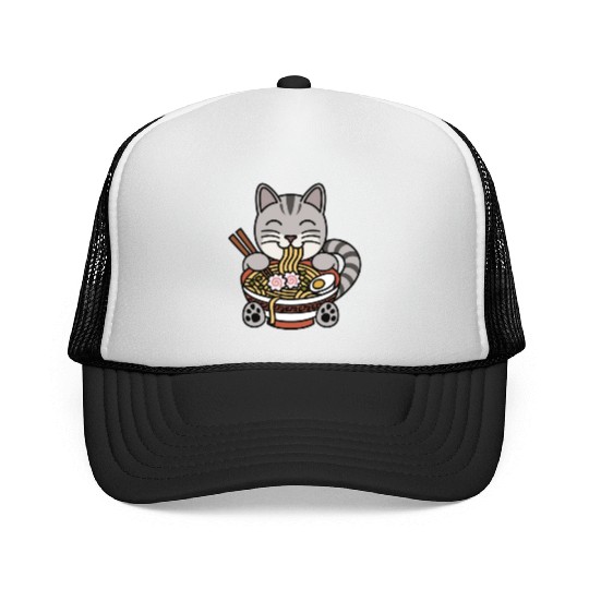 American Shorthair Cat Ramen Noodles Trucker Caps