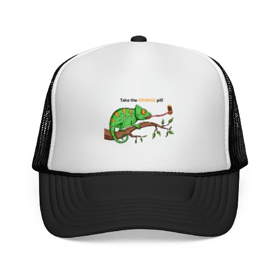 Bitcoin Chameleon BTC logo Crypto lover Hodl Trucker Caps
