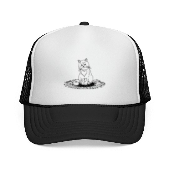 Cat Sunflower Cat Owner Cat Lover I Cute Cat Trucker Caps