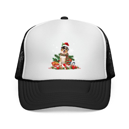 Christmas Australian Shepherd, Aussie dog Trucker Caps