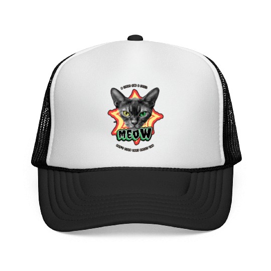 Lives And I Still Meow Funny Cat Lover Gift For Trucker Caps