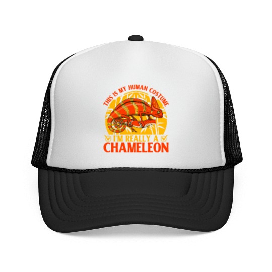 This is my Human Costume I'm really a Chameleon Trucker Caps