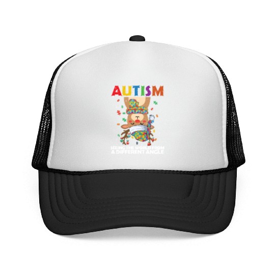 Autism Rudolph Deer Christmas Trucker Caps