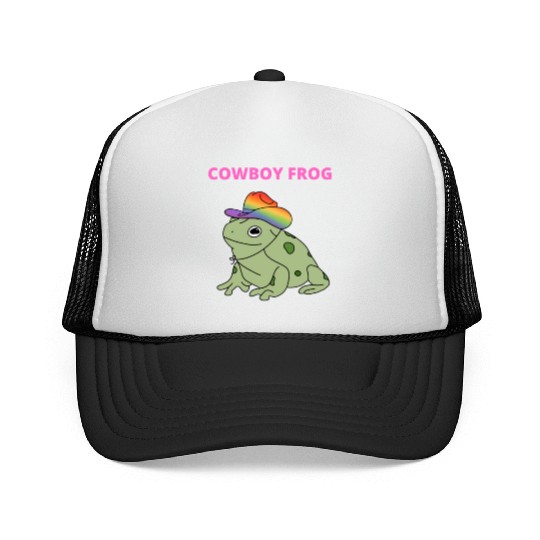 Cute frog in pride color cowboy hat Trucker Caps