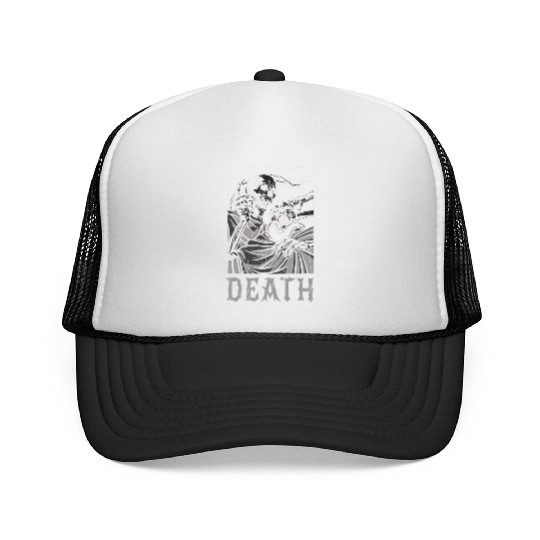 Skeleton Bones Tarot Card Occult Death Gothic Trucker Caps