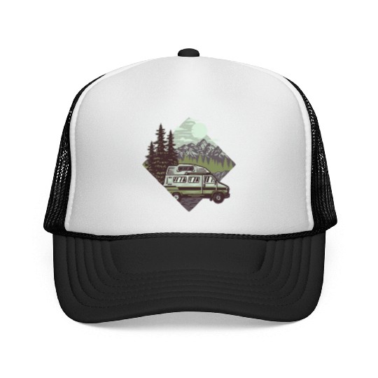 Camping Mountains Wilderness Trucker Caps