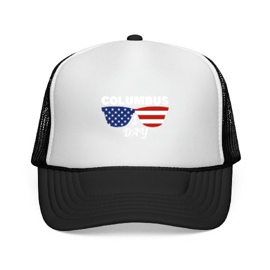Columbus Day Glasses America Trucker Caps