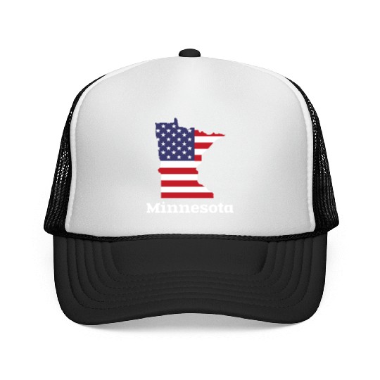 US Minnesota Map Design for proud Minnesotans Trucker Caps