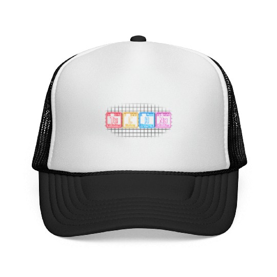 Techno Electronic Music Periodic Table Dj Trucker Caps