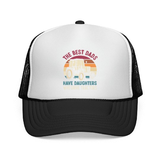 Farmer Tractor Dad Daughter Gift Trucker Caps