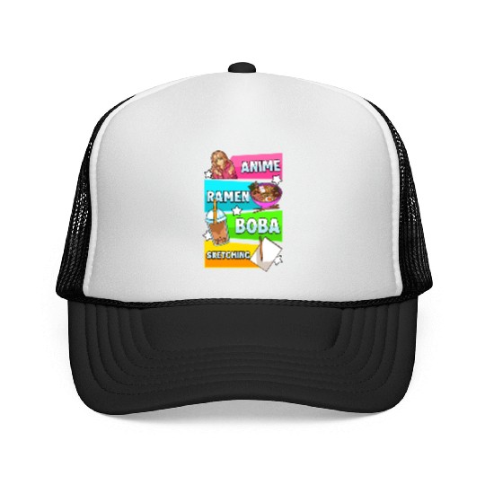 Anime Ramen Te Boba And Drawings Manga Japan Trucker Caps