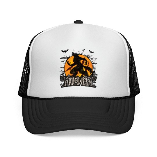 Werewolf howling at the moon Trucker Caps