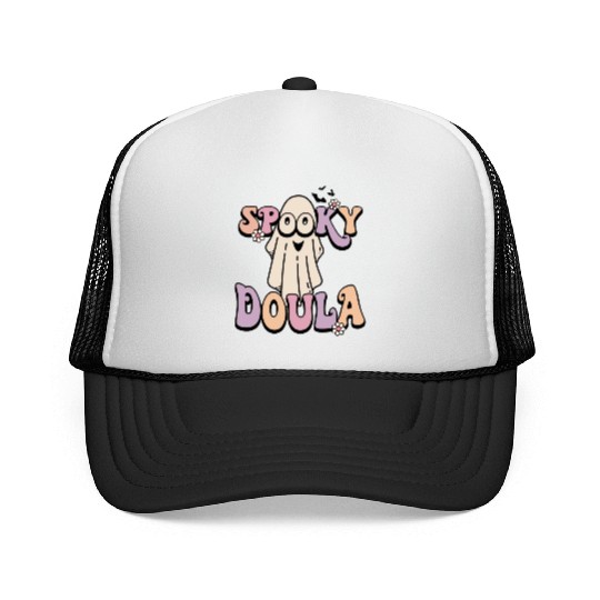 Cute Spooky Doula Halloween Retro Trucker Caps