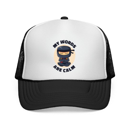 Serenity Ninja Fan Calm Yoga Lover Peaceful Trucker Caps