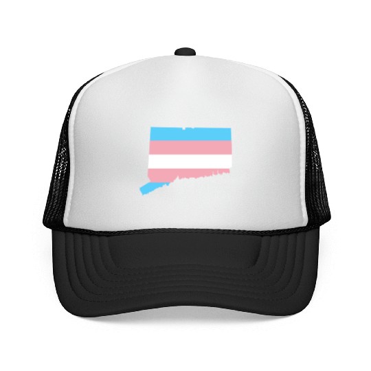 Trans Flag Connecticut LGBT Pride Support Trucker Caps
