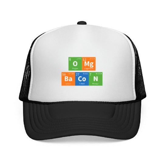 OMG Bacon Science Periodic Table Trucker Caps