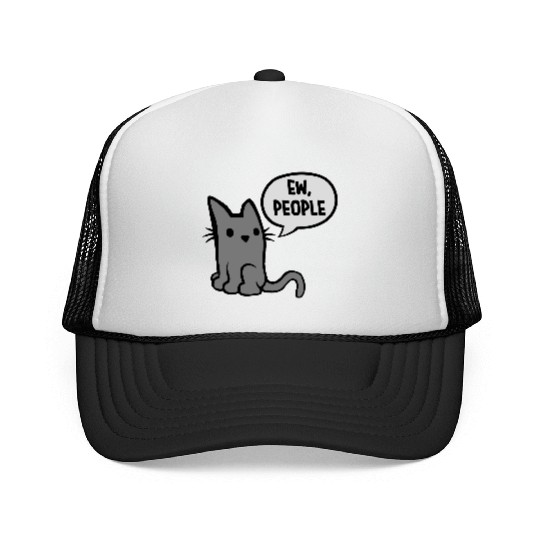 comic cat ew people Trucker Caps