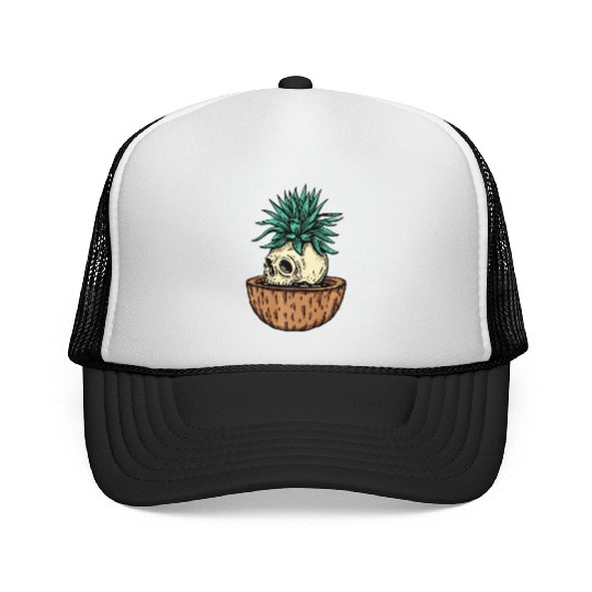 Funny Cool Skeleton Plant Nature Trucker Caps