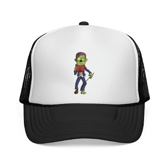 Zombie School Teacher Reading A Book Halloween Trucker Caps