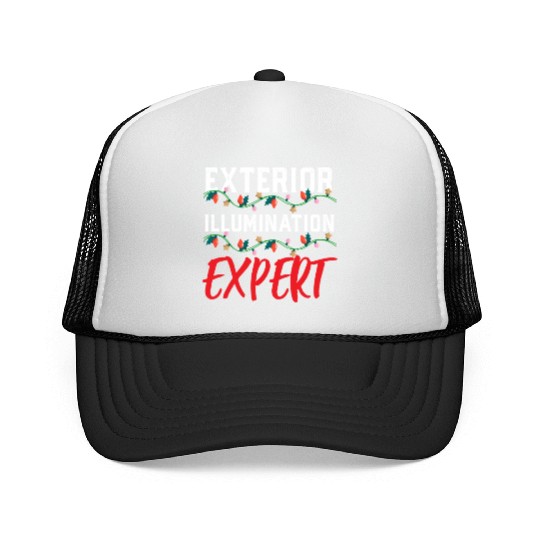 Funny Christmas Light Exterior Illumination Expert Trucker Caps